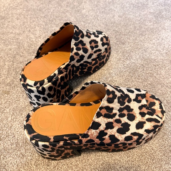 Ganni leopard print platform sandals size 38 - Picture 4 of 7